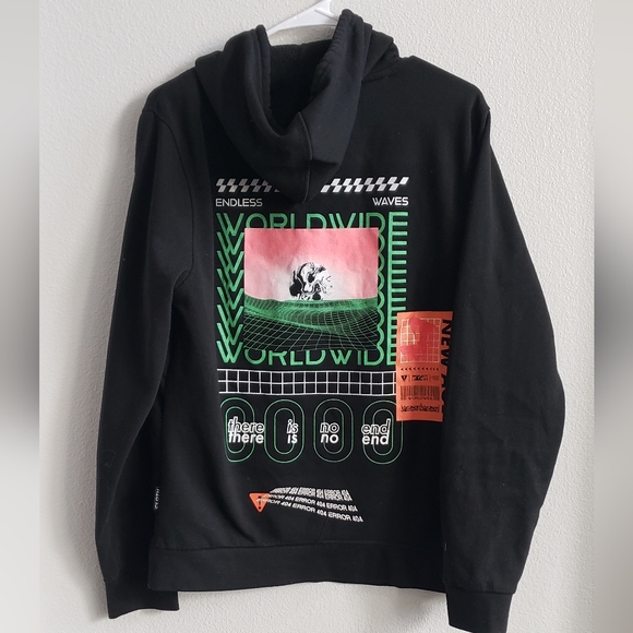 Brooklyn Cloth manufacturing Co. endless waves black hoodie size medium - Picture 2 of 6